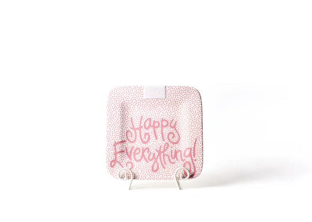 Happy Everything! | Pink Small Dot Happy Everything! Mini Square Platter