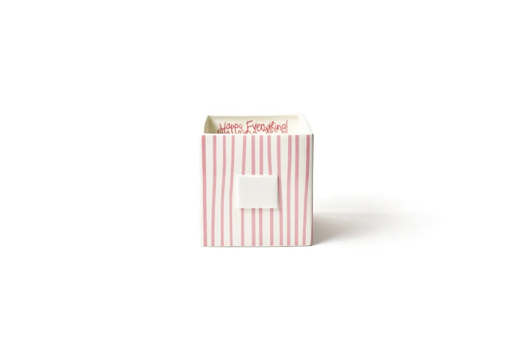 Happy Everything! | Pink Skinny Stripe Medium Mini Nesting Cube
