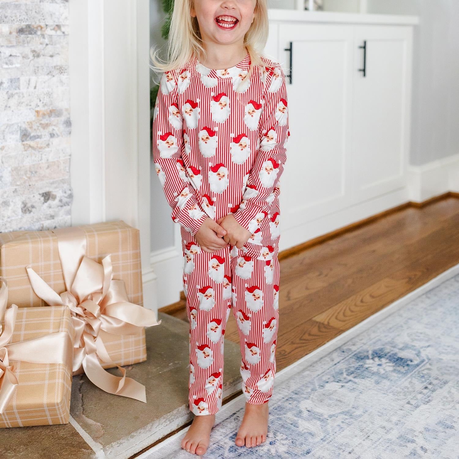 Mary Square | Toddler Pajama Set- Santa Baby Red