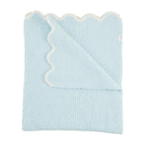 Mudpie | Blue Scallop Chenille Blanket