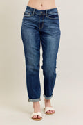 Judy Blue | Midrise Cuffed Boyfriend Jeans
