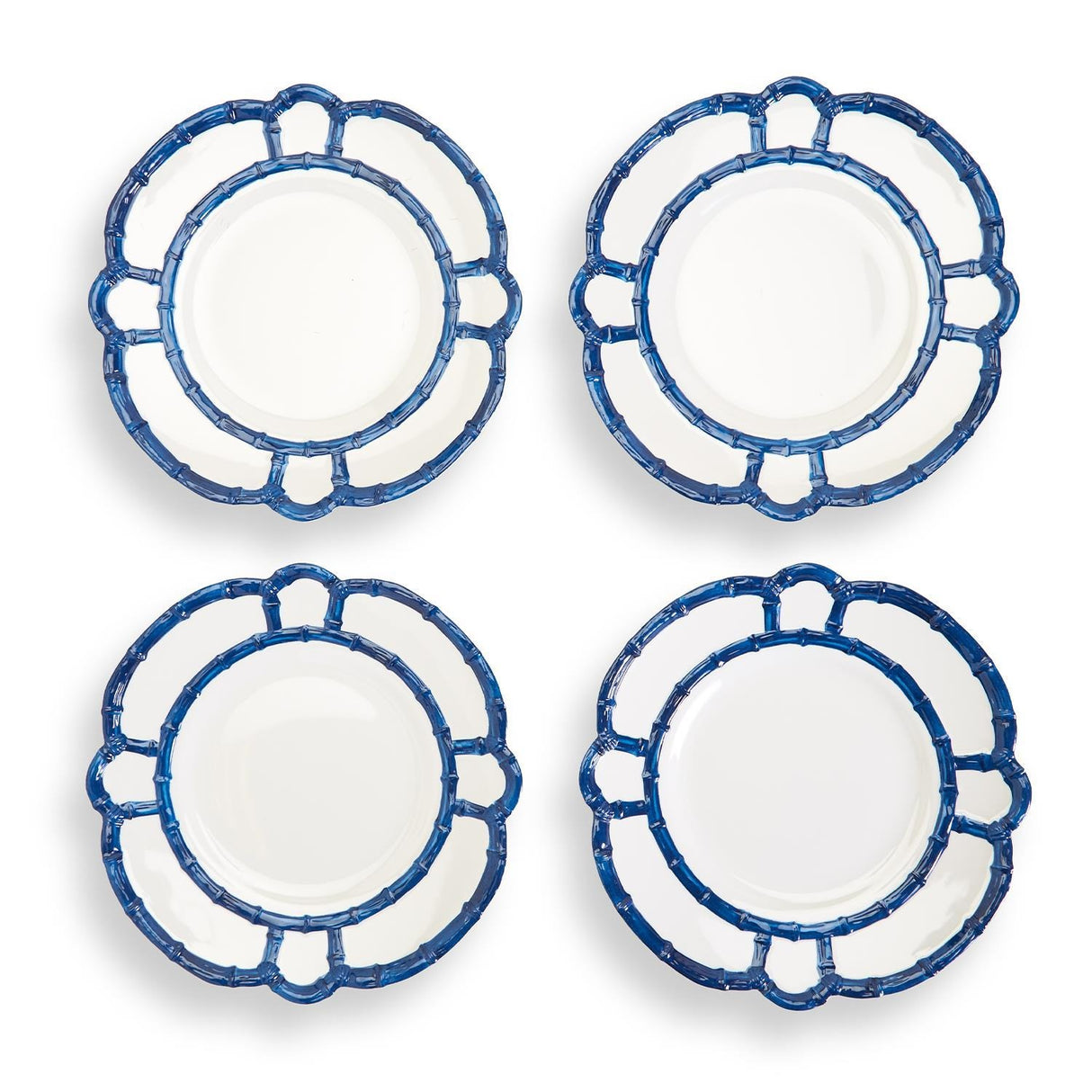 Set of 4 Bamboo Touch Dinner Plate-Blue