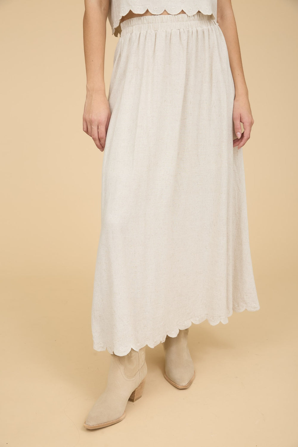 The Scallop and Sway Midi Skirt