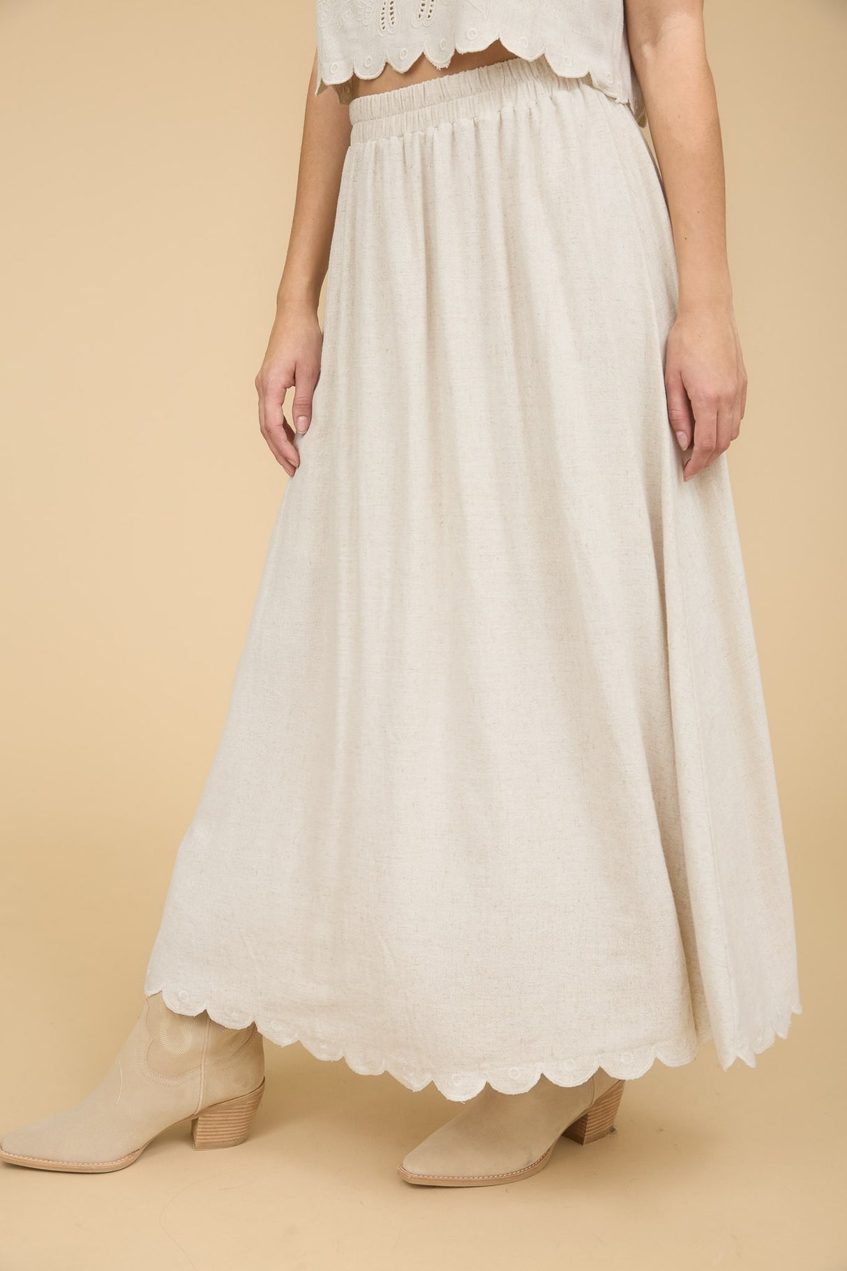 The Scallop and Sway Midi Skirt