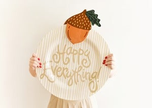 Happy Everything! | Neutral Skinny Stripe Happy Everything Big Platter