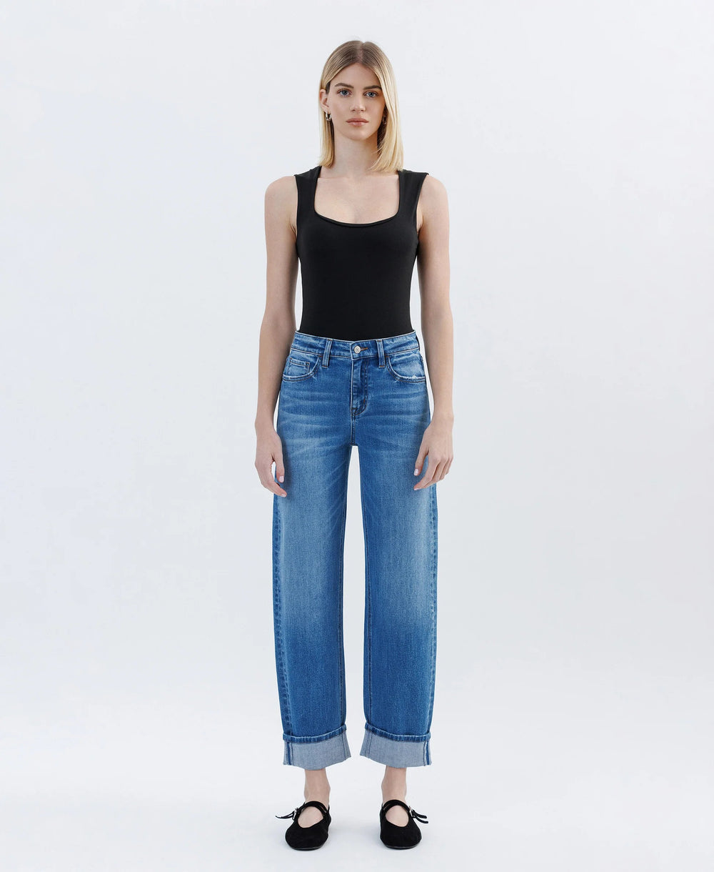 Vervet | Kate High Rise Cuffed Barrel Jean