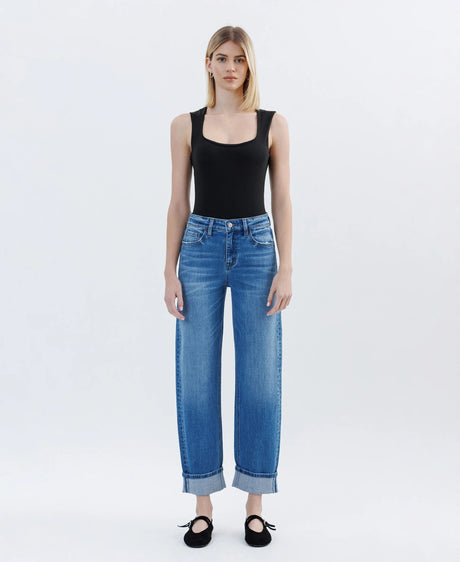 Vervet | Kate High Rise Cuffed Barrel Jean