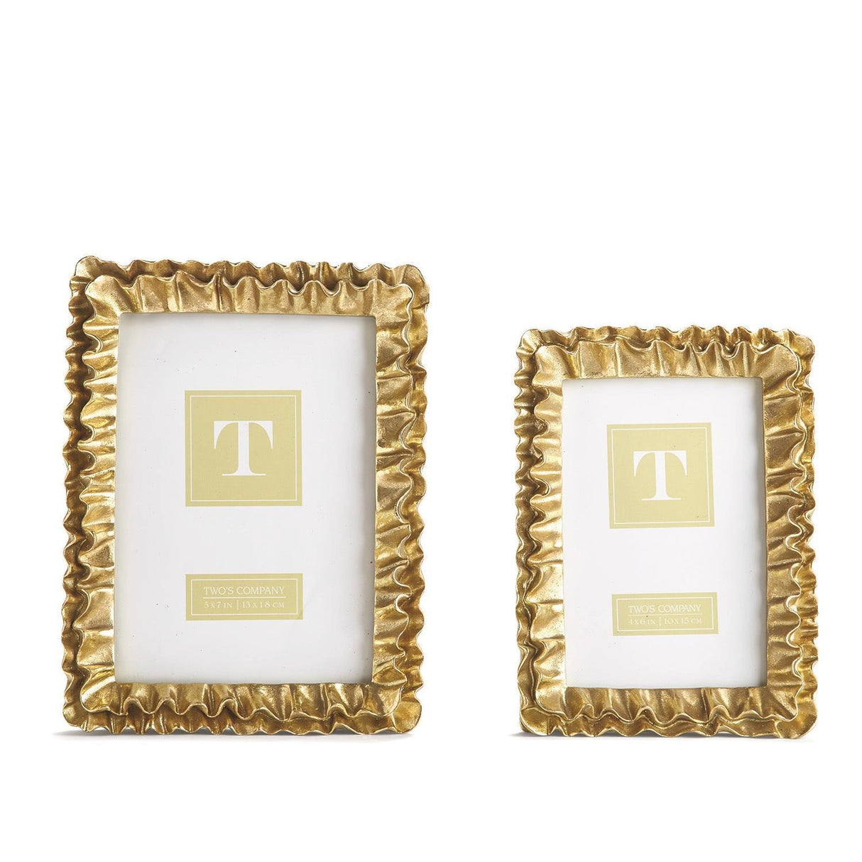 Two's Company | Gold Ruffles Photo Frame- 2 Sizes