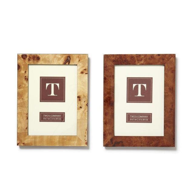 Burled Wood Frame in Gift Box Assorted- 5"x7"