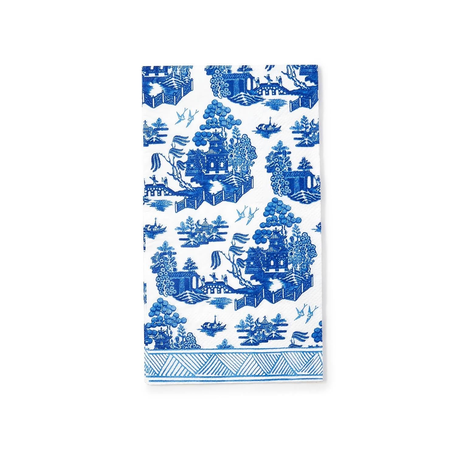 Blue Willow Paper Dinner Napkin / Guest Towel