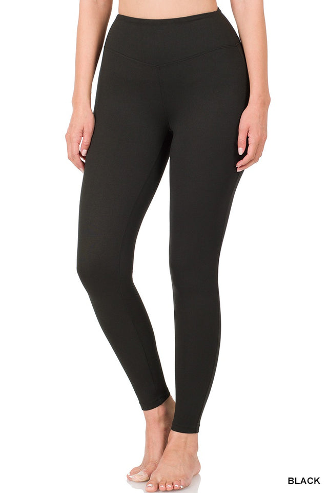 The Microfiber Wide Waistband Leggings