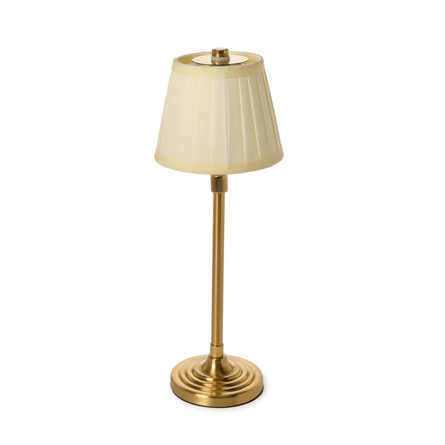 Two's Company | Cordless Table Lamp with Pleated Fabric Lamp Shade