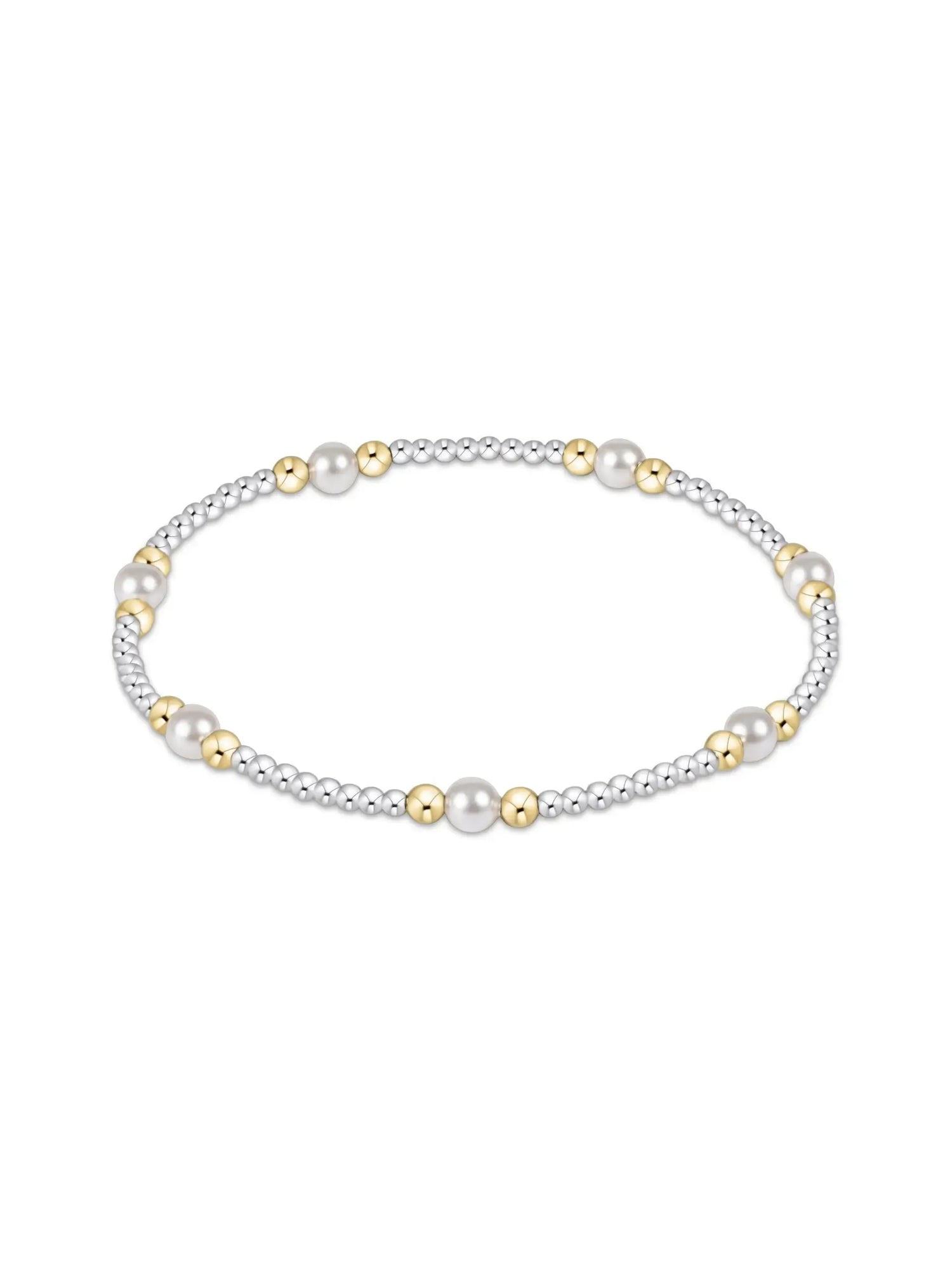 Purpose Pearl 4mm Bead Bracelet- Mixed Metal