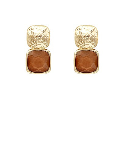 Madison's Exclusive | Bold Stone & Metal Earrings