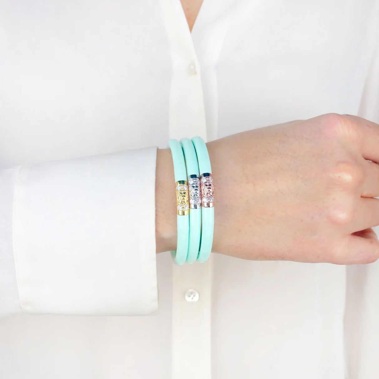 BuDhaGirl | Three Kings All Weather Bangles- Mint