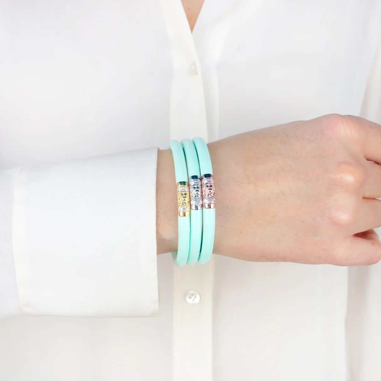 BuDhaGirl | Three Kings All Weather Bangles- Mint