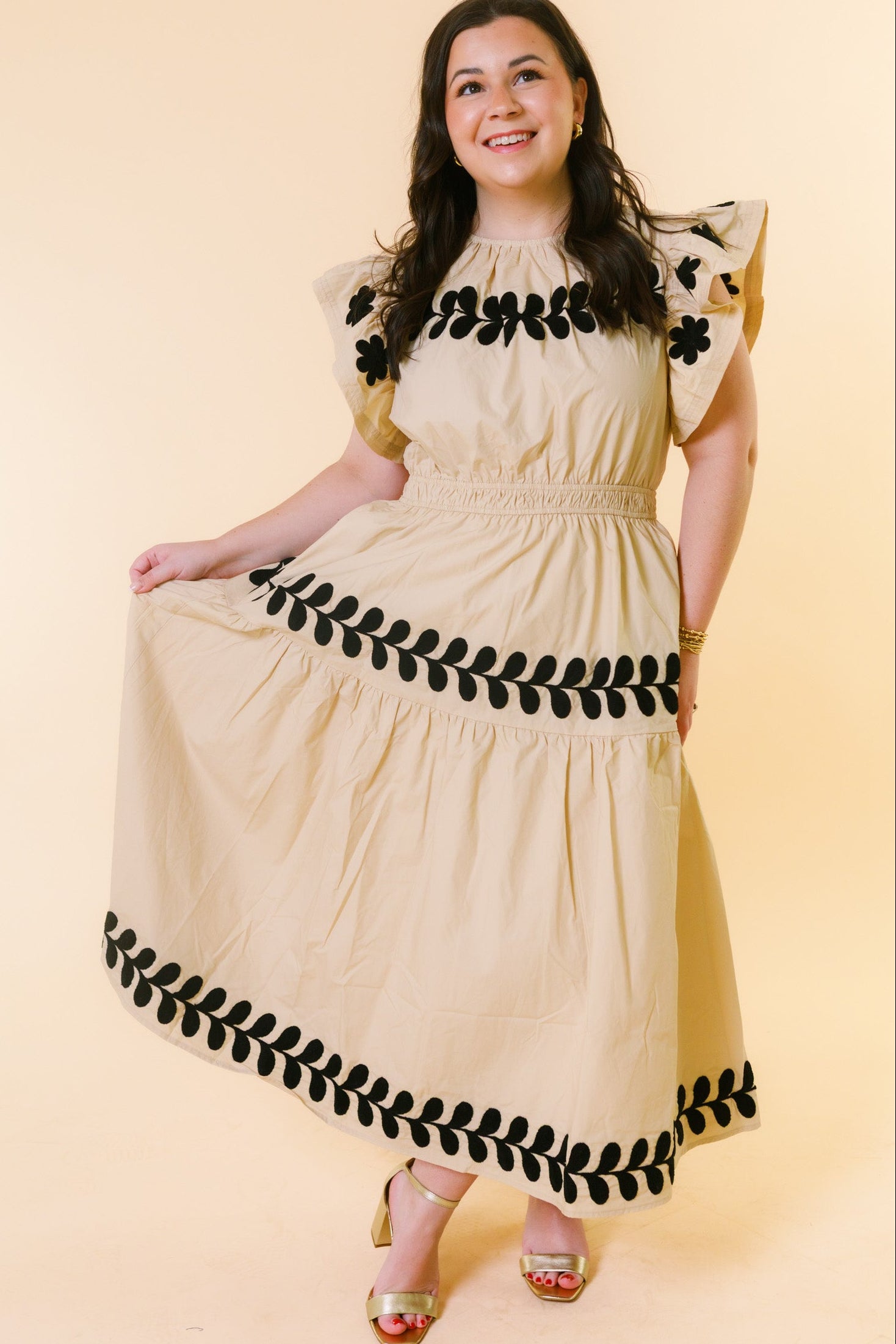 The Eliza Embroidered Midi Dress