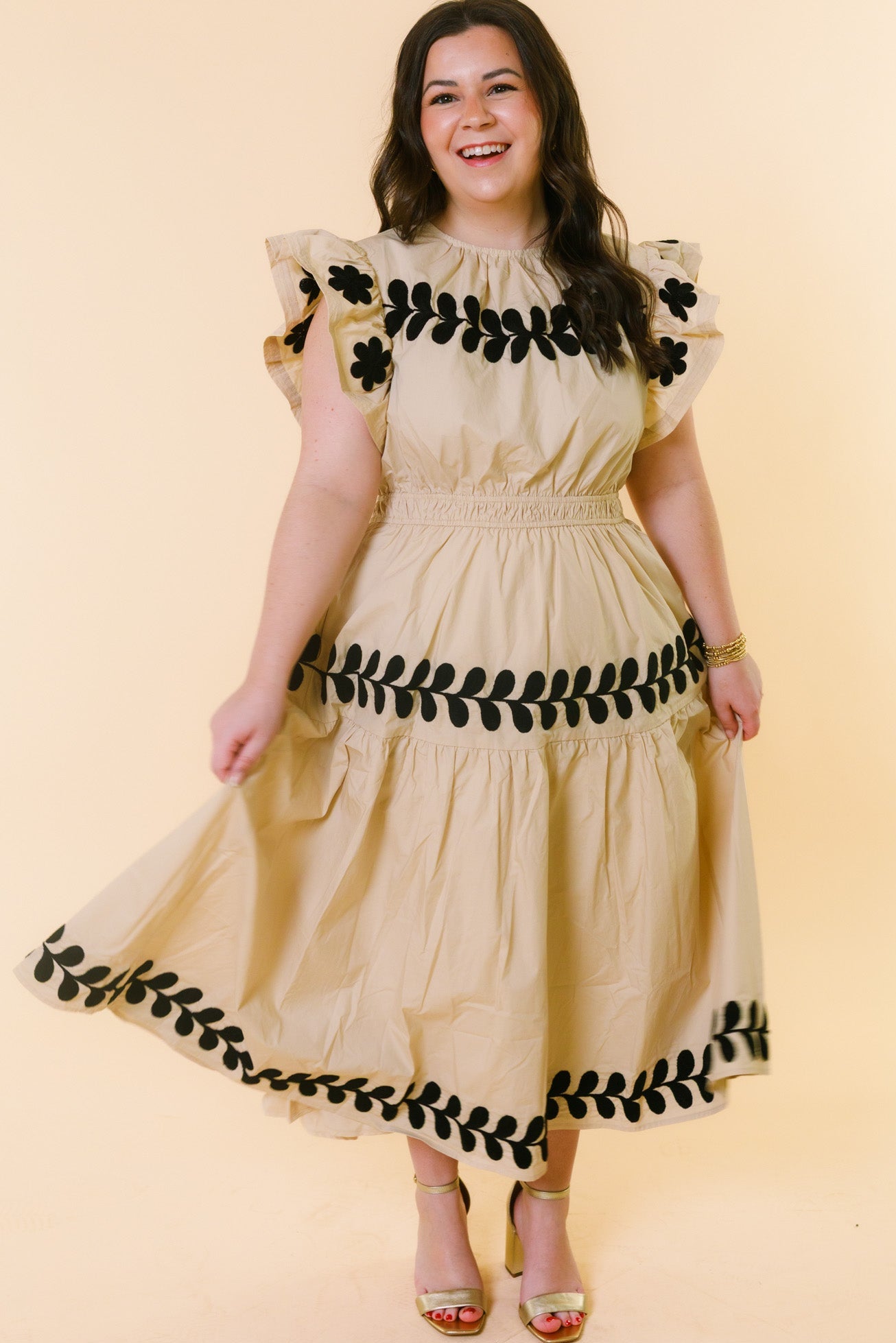 The Eliza Embroidered Midi Dress