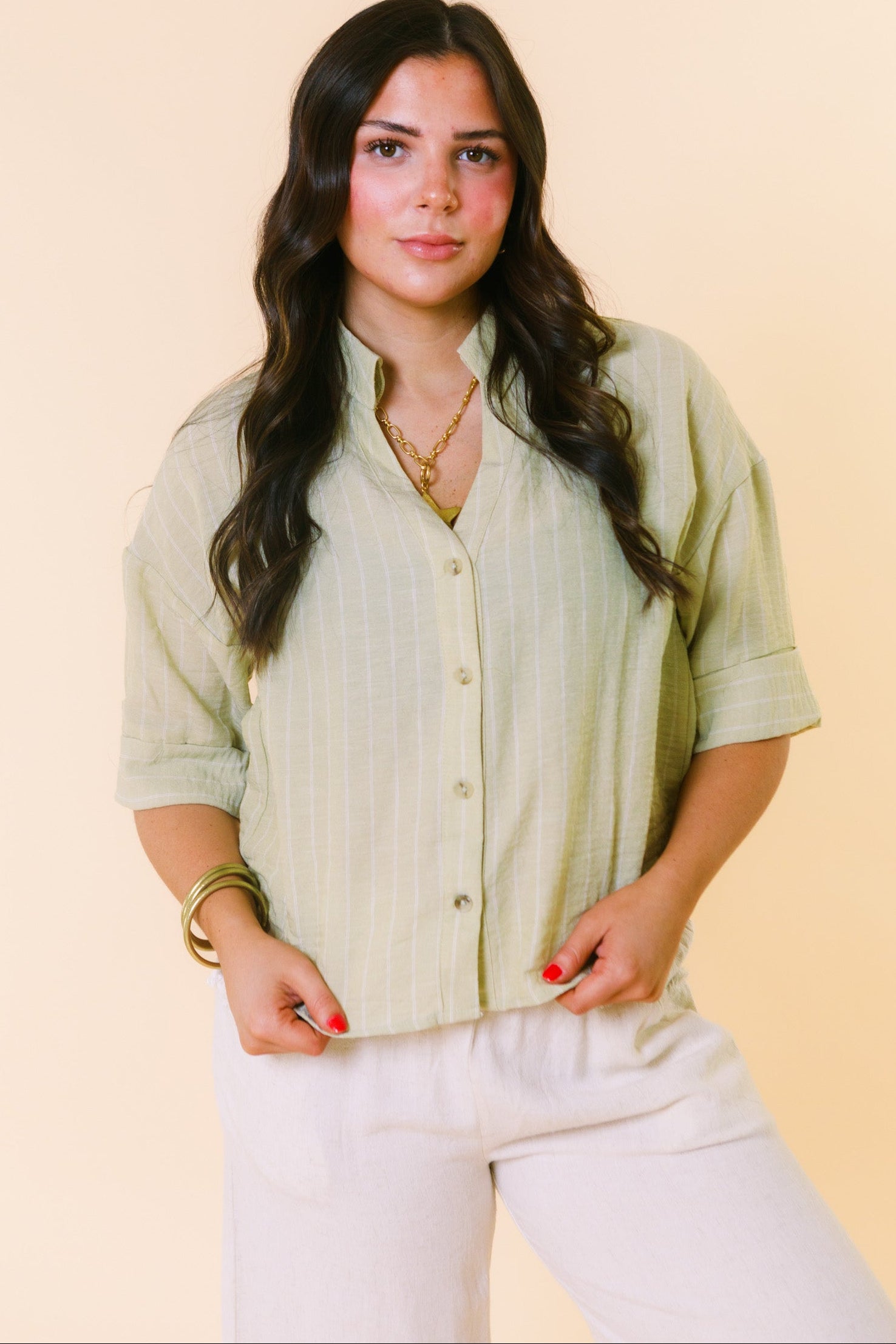 The Pinstriped Effortless Top