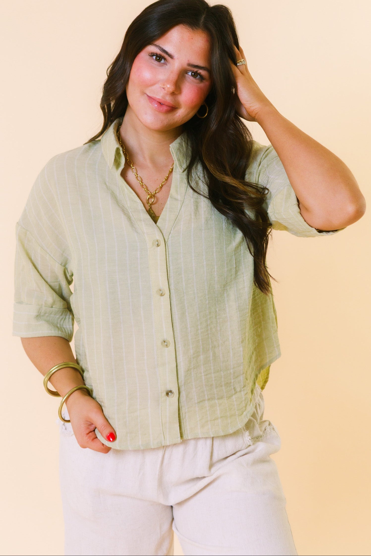 The Pinstriped Effortless Top