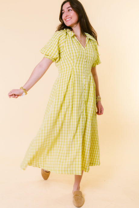 English Factory | Gingham Puff Sleeve Dress