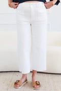 Judy Blue | High Waisted Wide Crop Front Patch Pockets