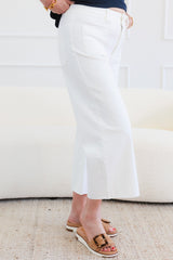 Judy Blue | High Waisted Wide Crop Front Patch Pockets