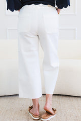 Judy Blue | High Waisted Wide Crop Front Patch Pockets