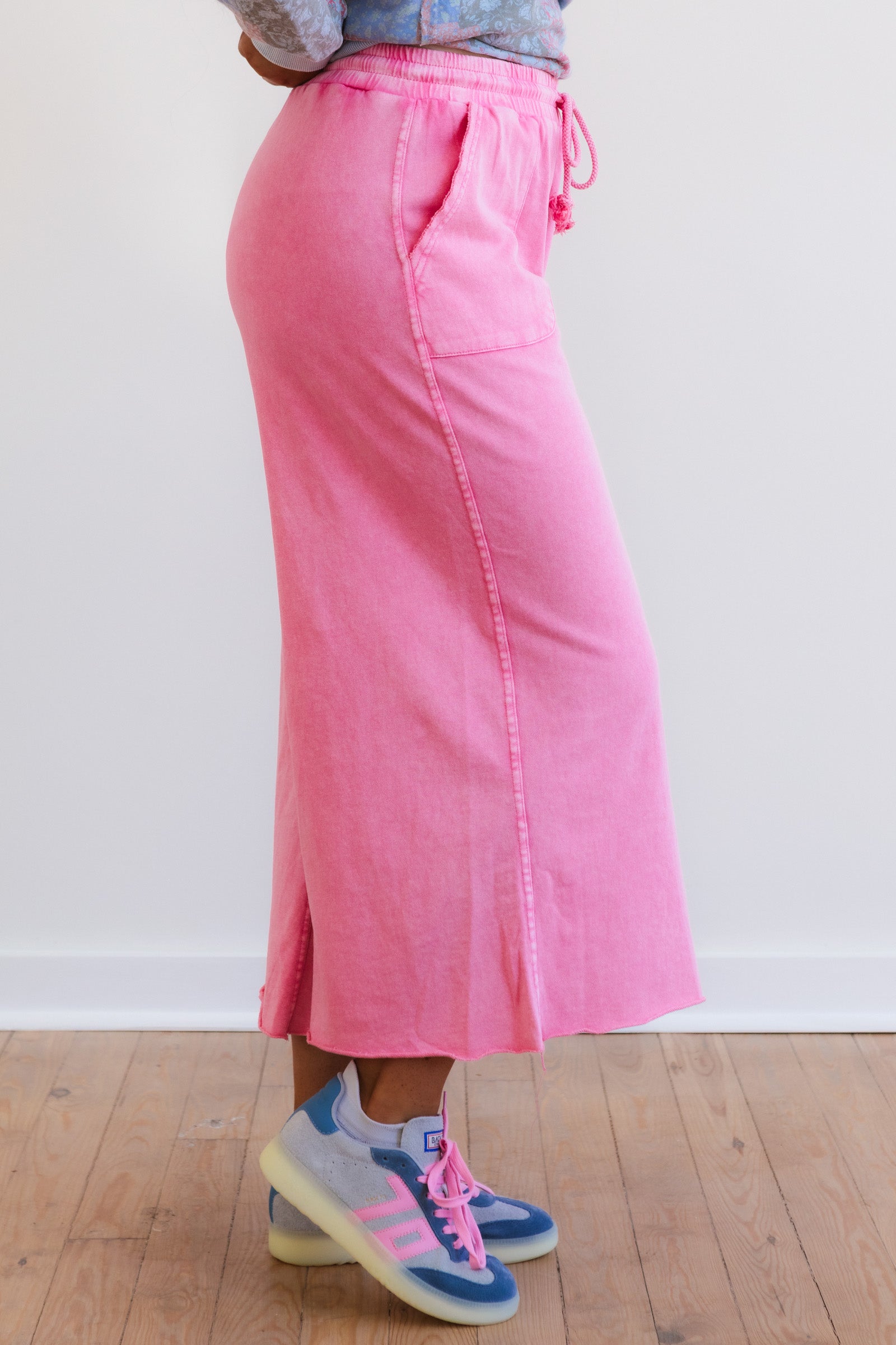 The Washed Terry Knit Wide Pants