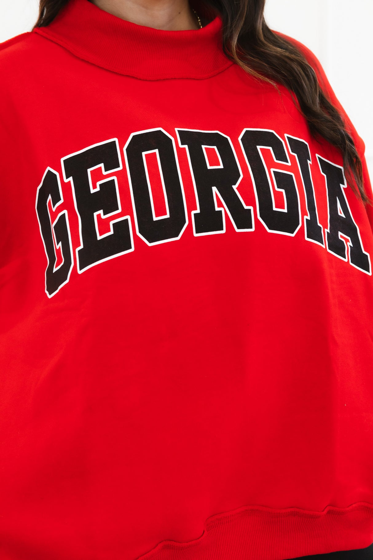 Cozy Reversible Georgia Mock-Neck Fleece - Red