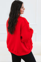 Cozy Reversible Georgia Mock-Neck Fleece - Red