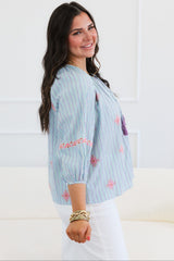 Textured Woven Embroidery Top