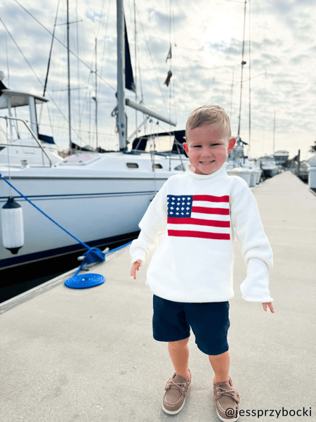 Mudpie | Flag Rollneck Toddler Sweater