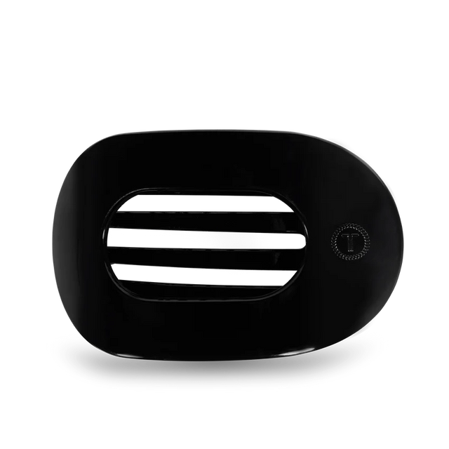 Teleties | Jet Black Large Flat Round Clip
