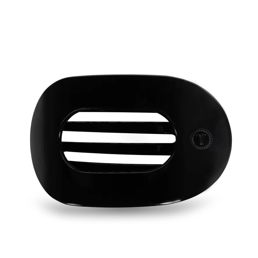 Teleties | Jet Black Medium Flat Round Clip
