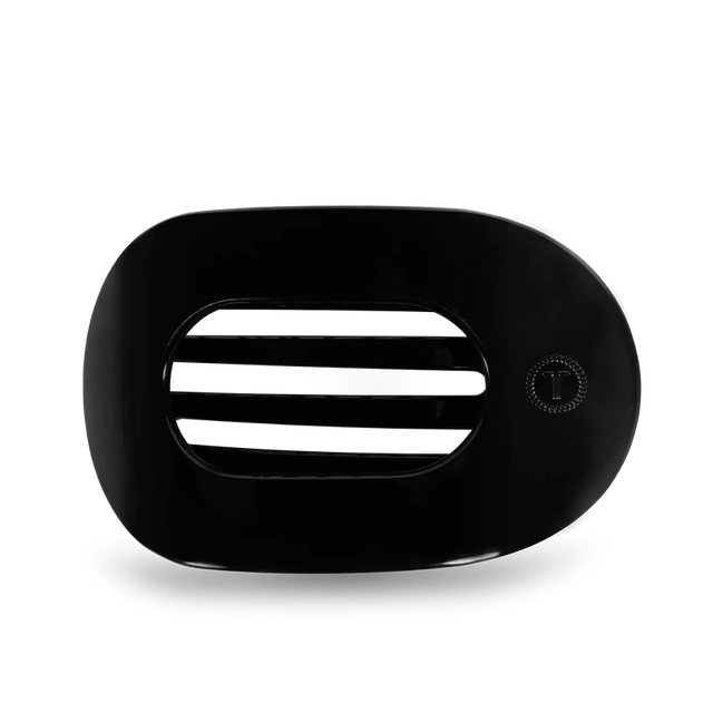 Teleties | Jet Black Medium Flat Round Clip