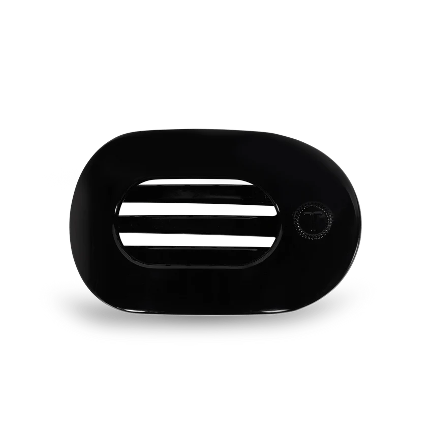 Teleties | Jet Black Small Flat Round Clip