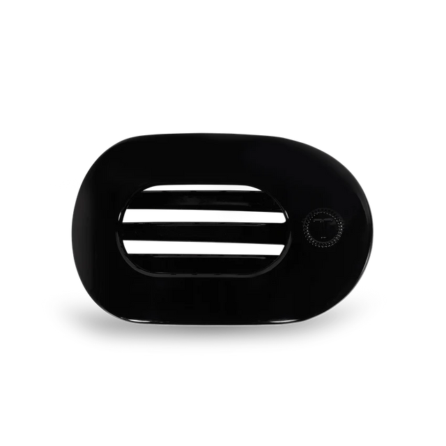 Teleties | Jet Black Small Flat Round Clip