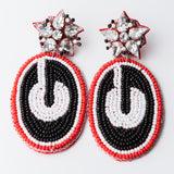 UGA Rhinestone Beaded Earrings