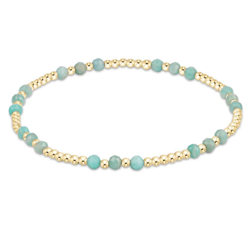 Enewton | Gemstone Gold Joy Pattern 3mm Bead Bracelet - Amazonite