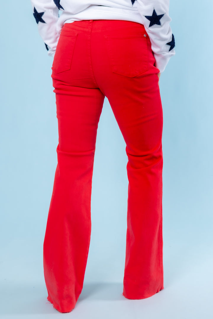 Judy Blue | Hight Waist Flare Jeans - Red