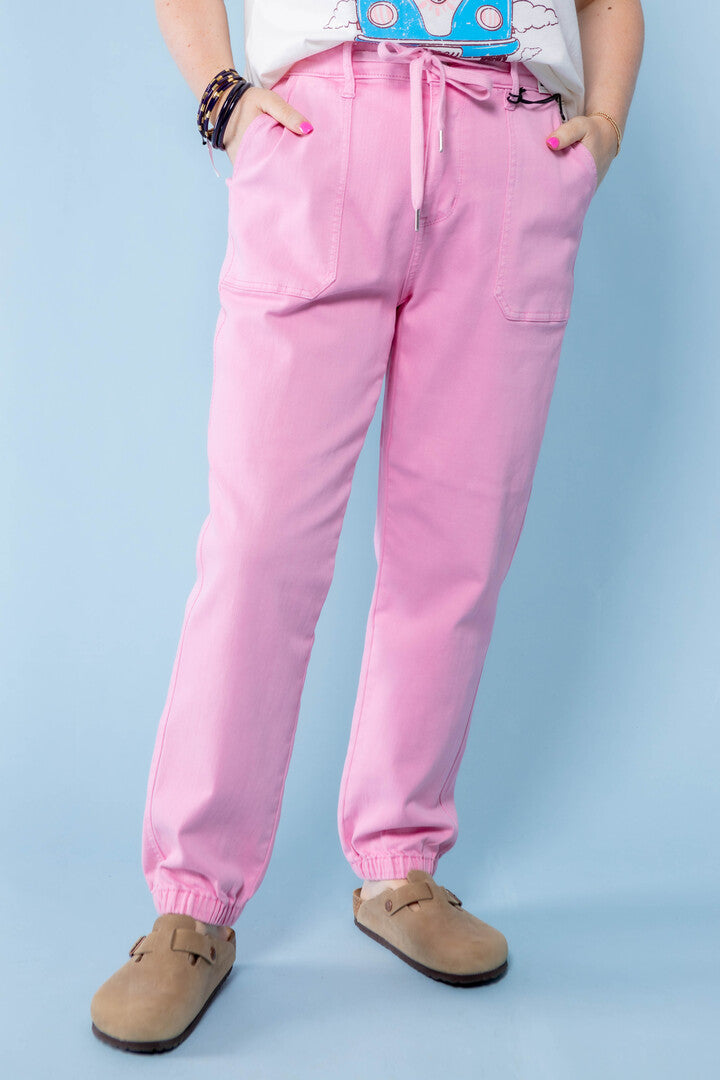 Judy Blue | High Waist Pink Joggers