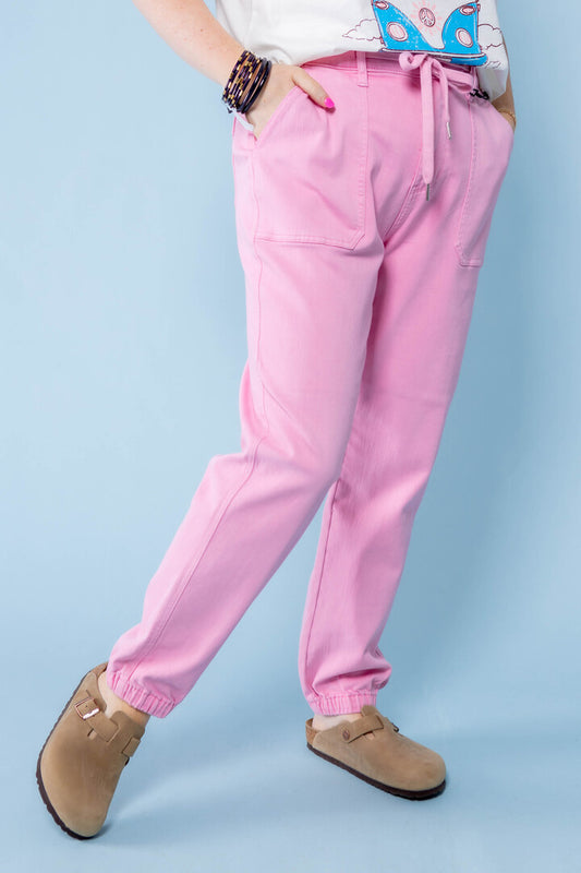 Judy Blue | High Waist Pink Joggers
