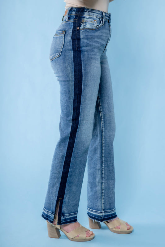 Judy Blue | High-Waist Side Seam Detail Straight Jean
