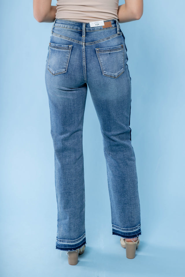 Judy Blue | High-Waist Side Seam Detail Straight Jean