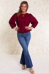 Lenora Pleated Peplum Blouse