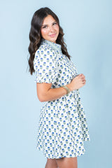 Mary Square | Rory Dress in Floral Foulard Navy
