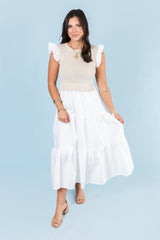 Springin into Spring Sweater Vest Midi Dress