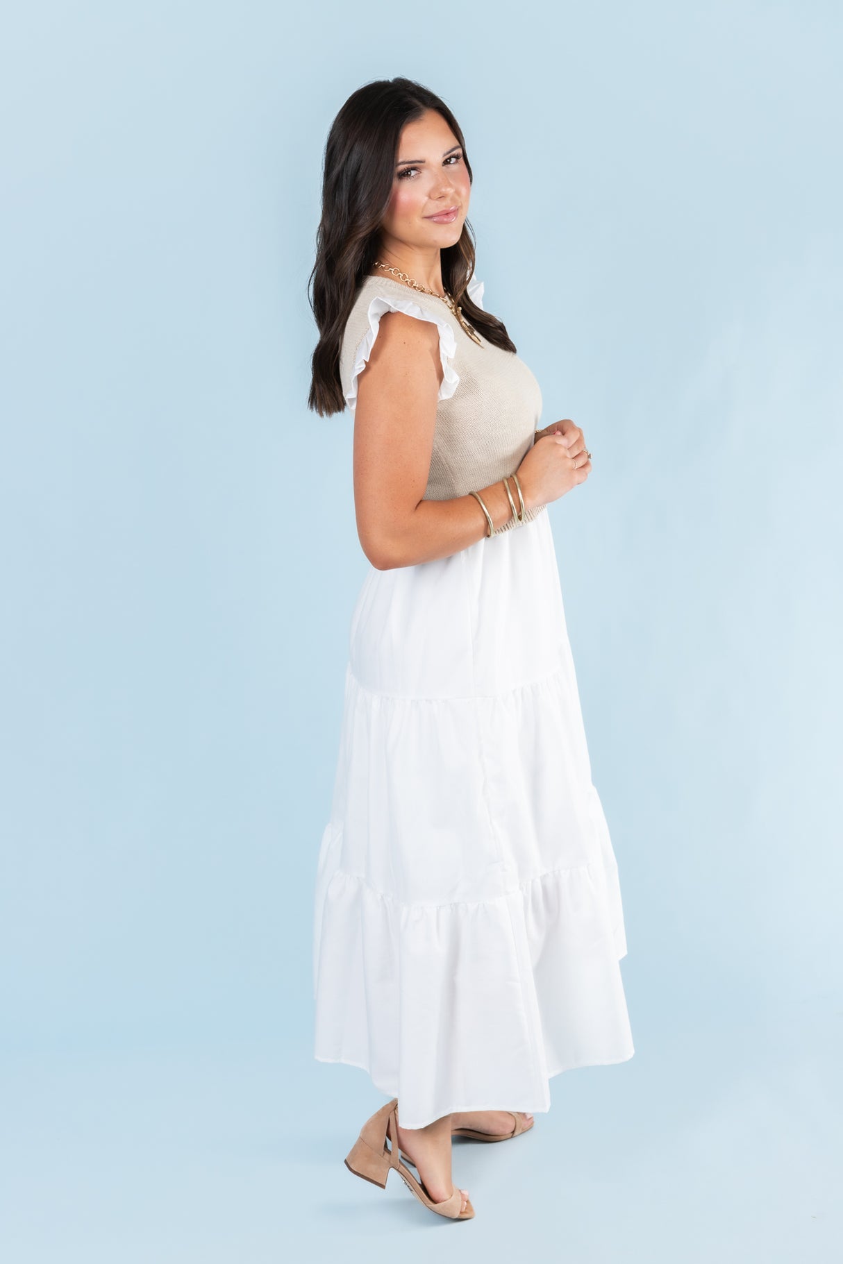Springin into Spring Sweater Vest Midi Dress