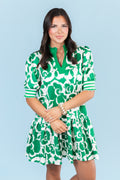 The Floral Drop Waist Mini Dress